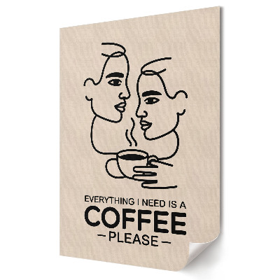 Grafică murală pe pânză Cafeaua ca cheie a fericirii