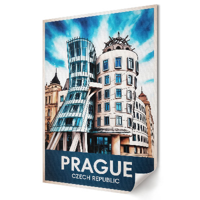 Poster decorativ Arhitectura modernă a Pragăi în culori