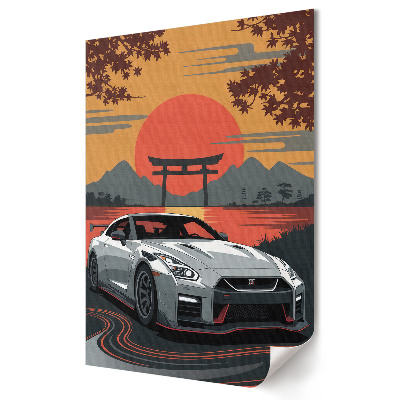 Grafică murală pe pânză Mașină sport japoneză la apus