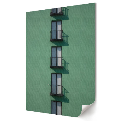 Poster de perete Fațadă verde cu balcoane verticale