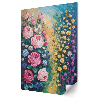 Grafică murală pe pânză Un paradis floral în culori intense