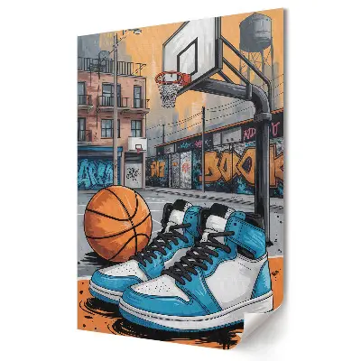 Tablou canvas stil urban cu baschet și adidași