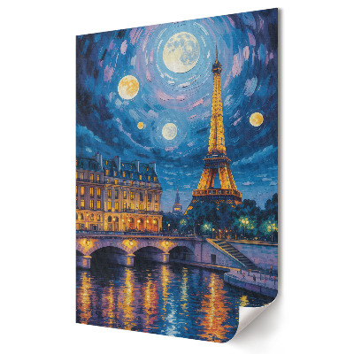 Poster decorativ Strălucirea nocturnă a Parisului la Turnul Eiffel