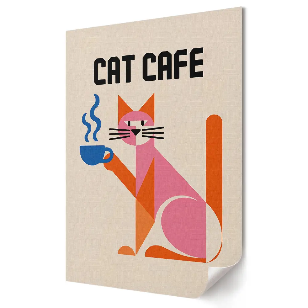 Tablou canvas Cafeneaua pisicilor în stil artistic