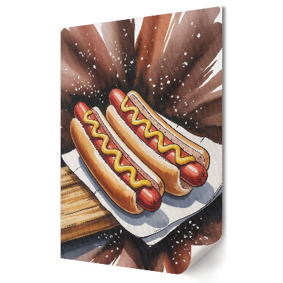 Grafică murală pe pânză Hot dog suculent cu muștar