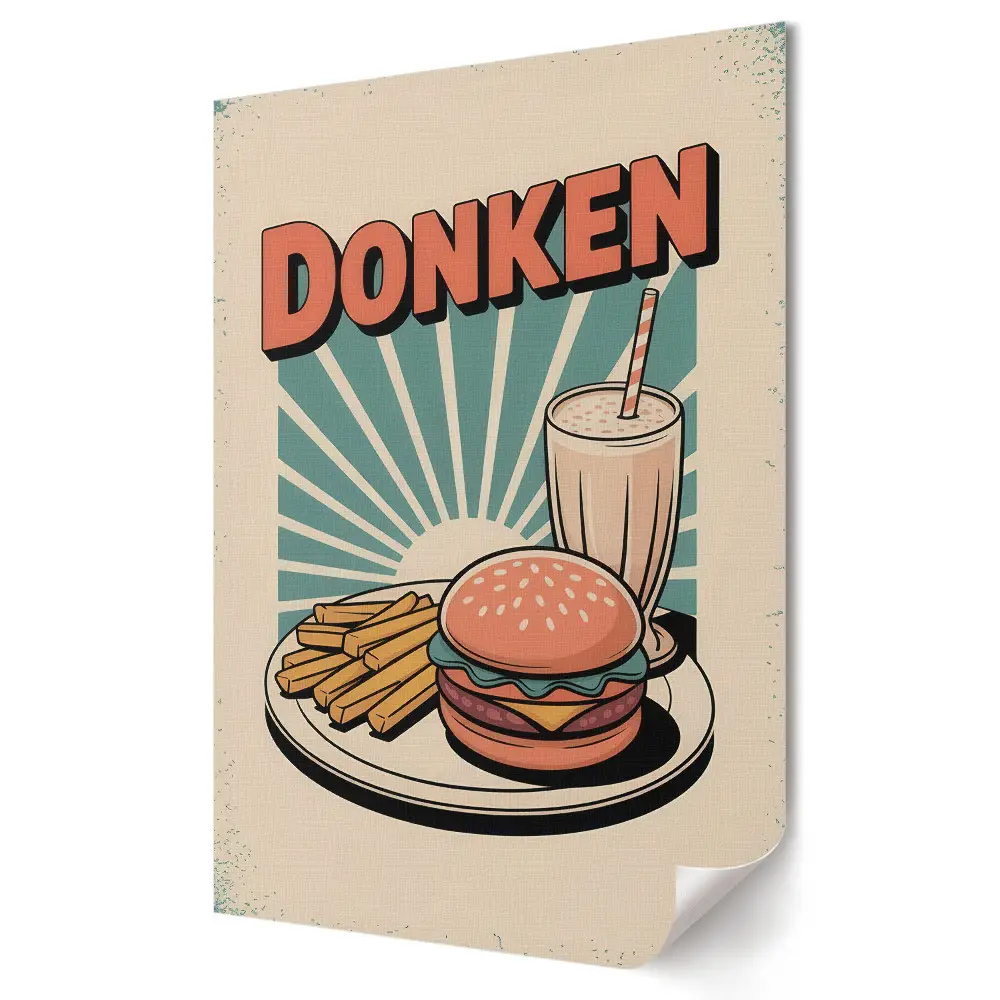 Poster de perete cu design retro și motive gastronomice clasice