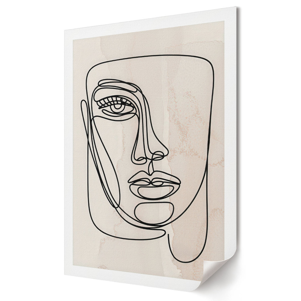 Poster de perete Portret minimalist în linii continue