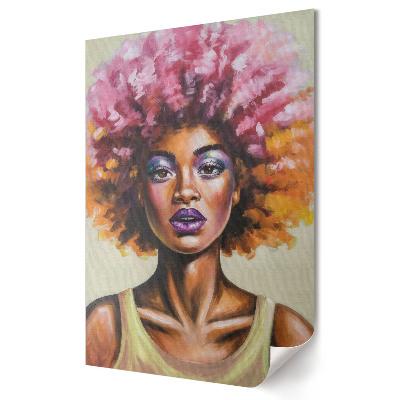 Poster de perete Coafură afro colorată în portret