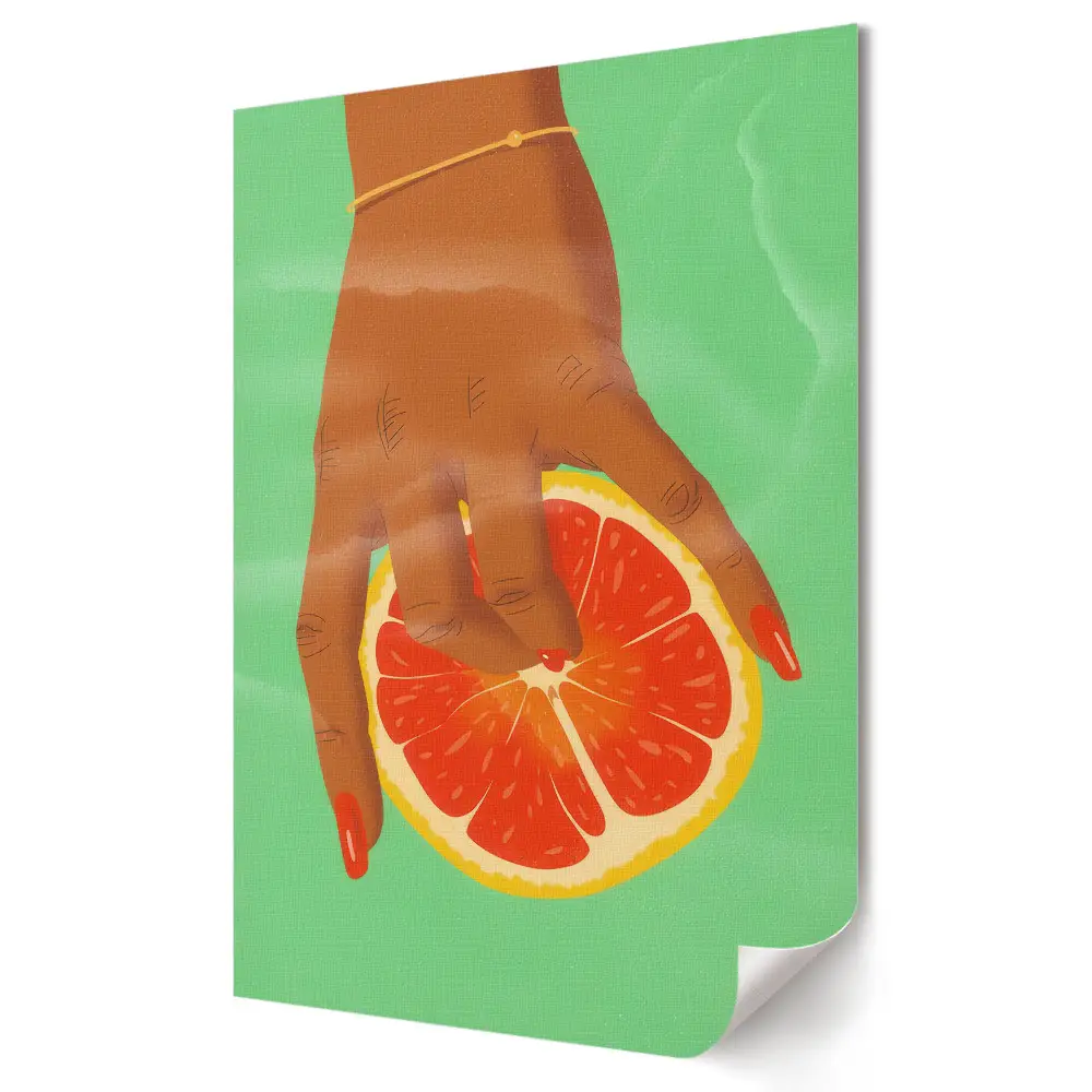 Poster decorativ cu fructe în nuanțe de verde