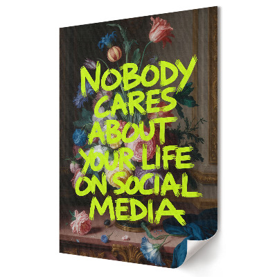 Grafică murală pe pânză Critică la adresa vieții pe rețelele de socializare