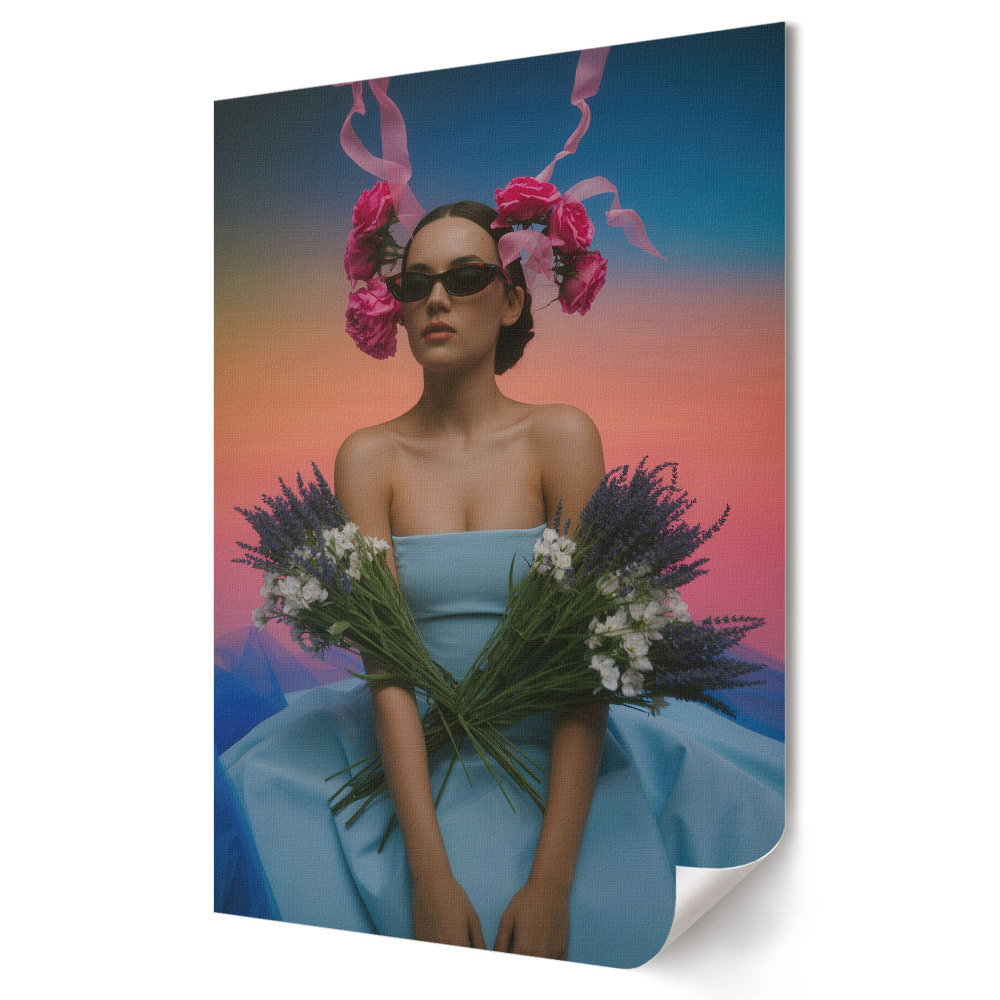 Grafică murală pe pânză Inspirații florale în modă și stil