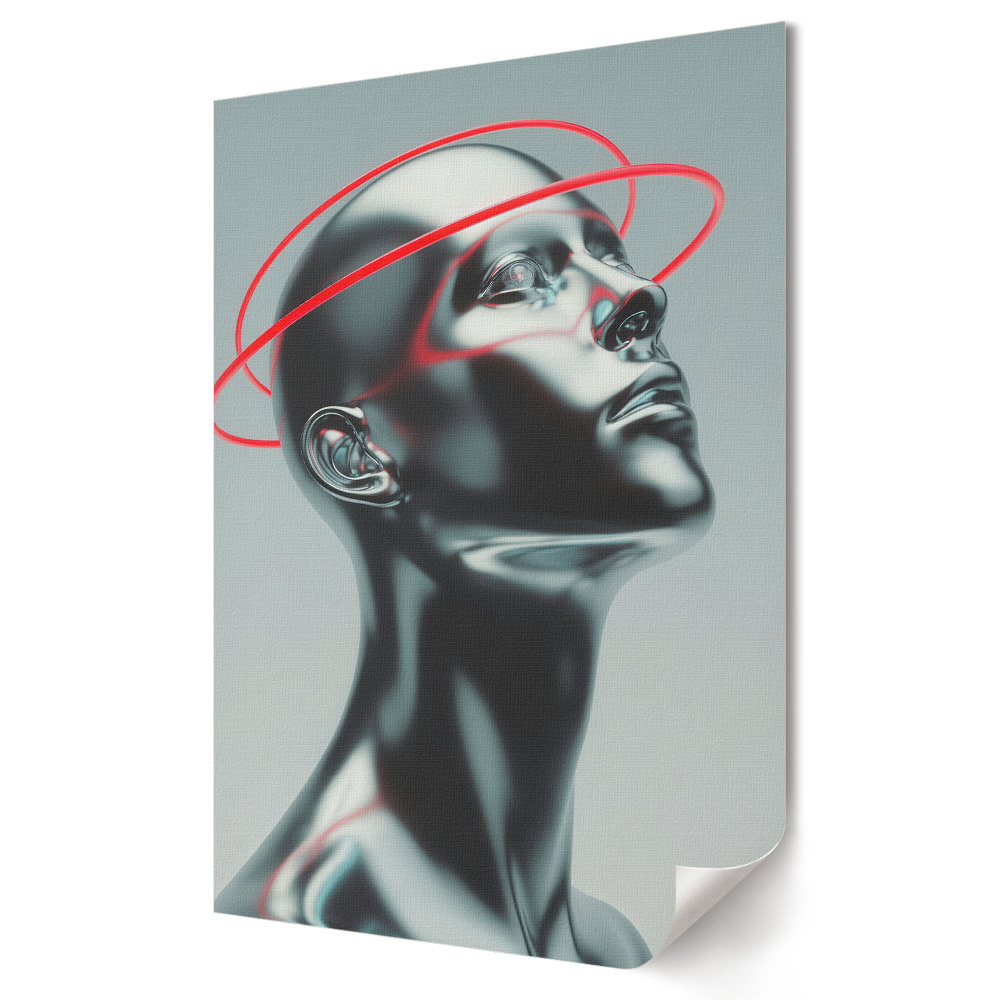 Poster de perete O siluetă futuristă cu accent holografic