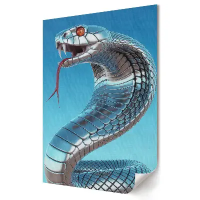 Poster decorativ cu șarpe metalic în stil futurist