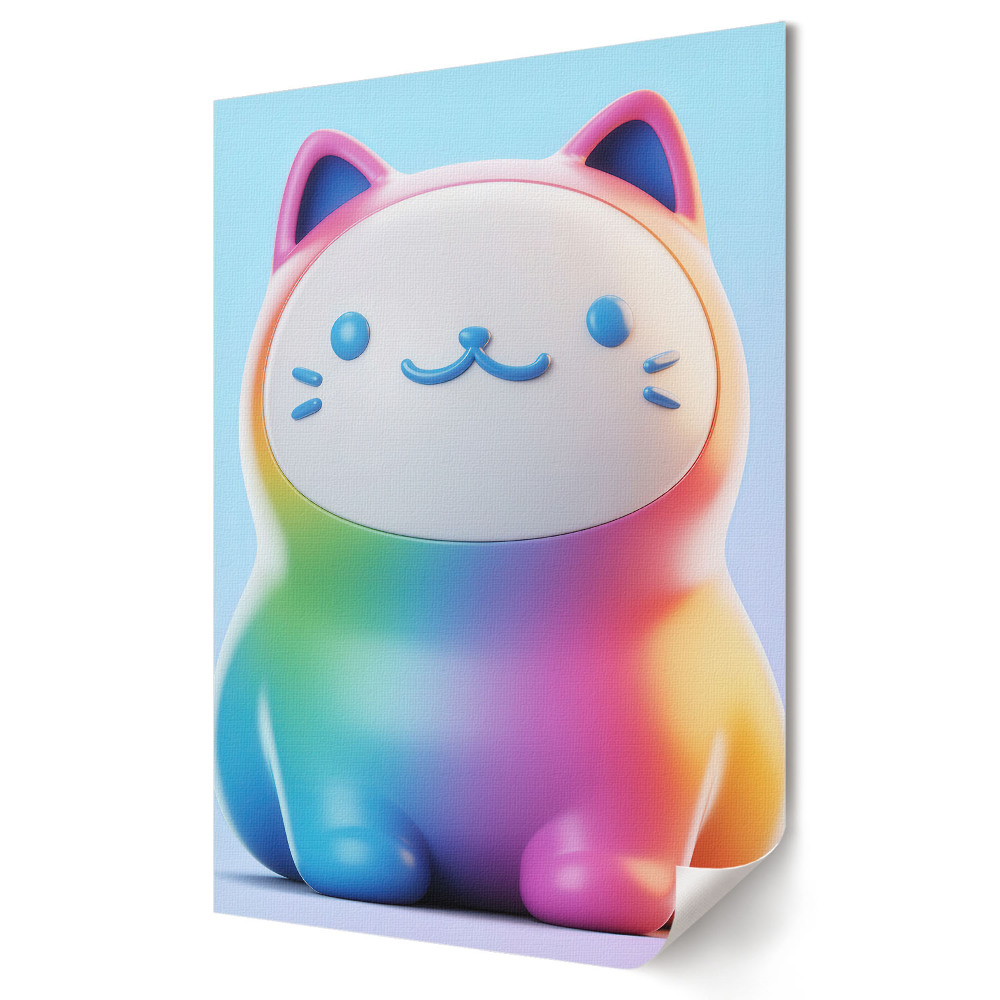 Poster decorativ Pisicuță kawaii colorată