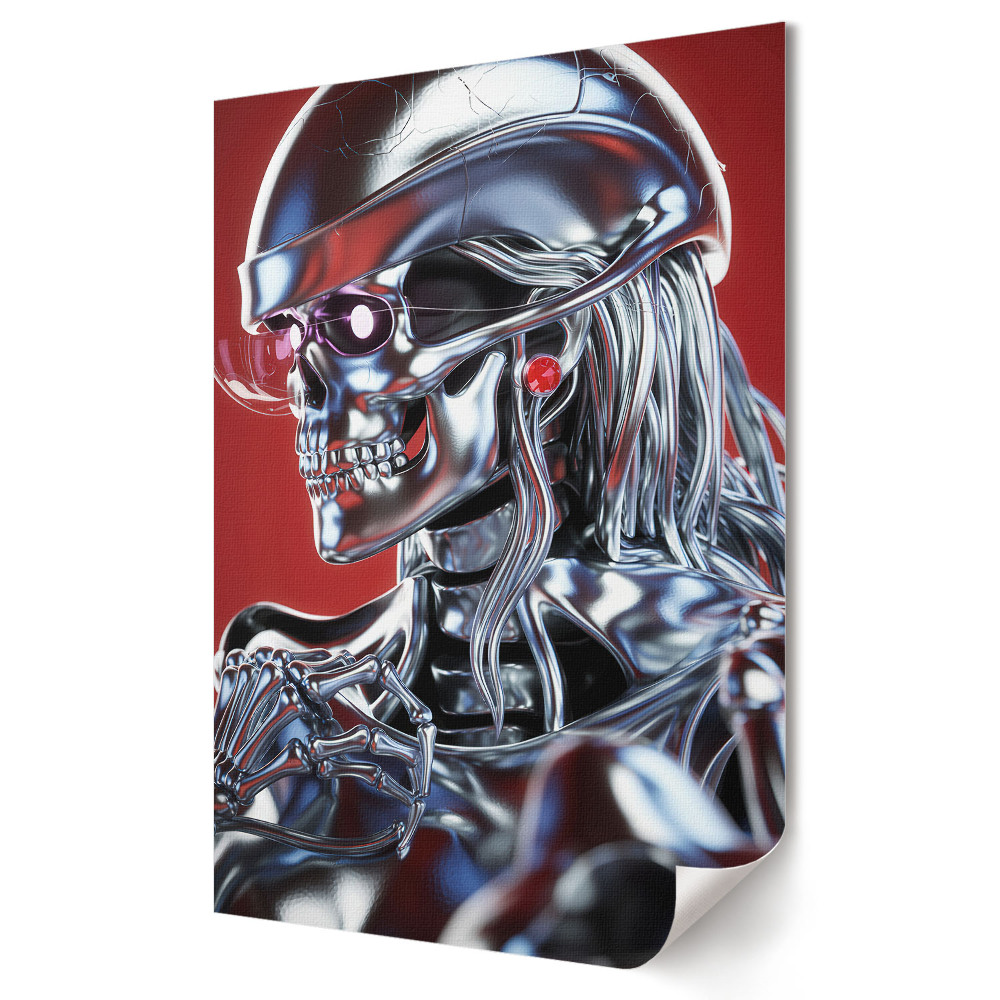 Poster decorativ Un cyborg futurist cu un luciu metalic
