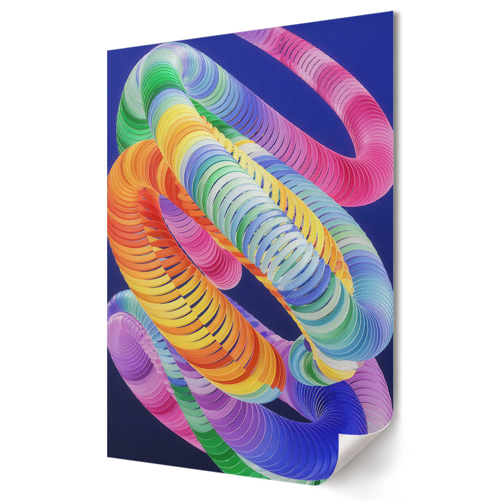 Grafică murală pe pânză Spirale colorate în mișcare dinamică