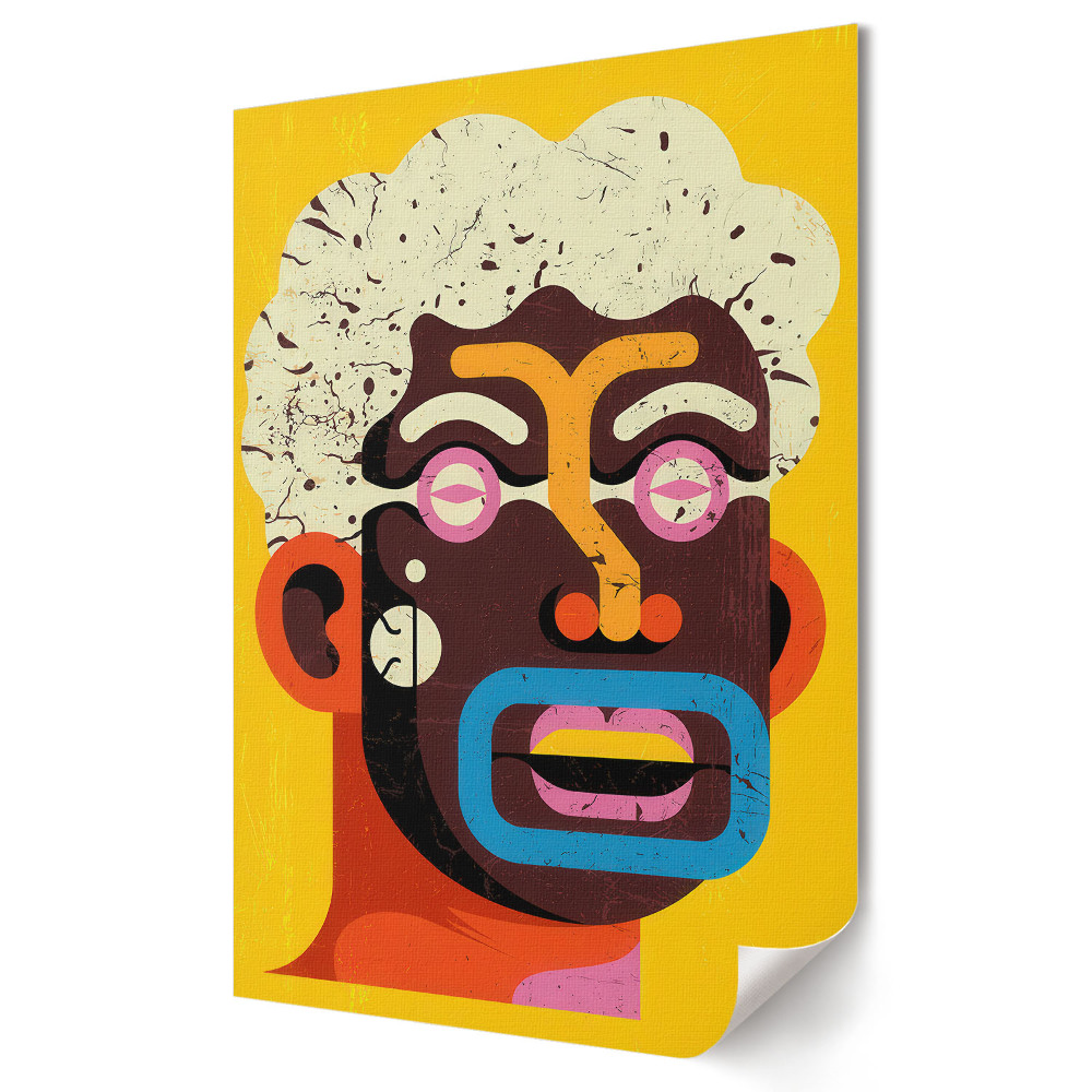 Poster decorativ Portret colorat cu afro și ochelari