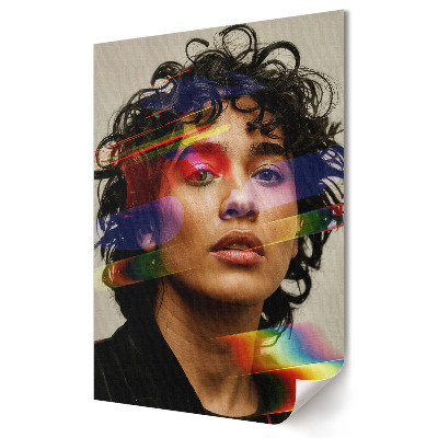 Grafică murală pe pânză Emoții colorate într-un portret artistic