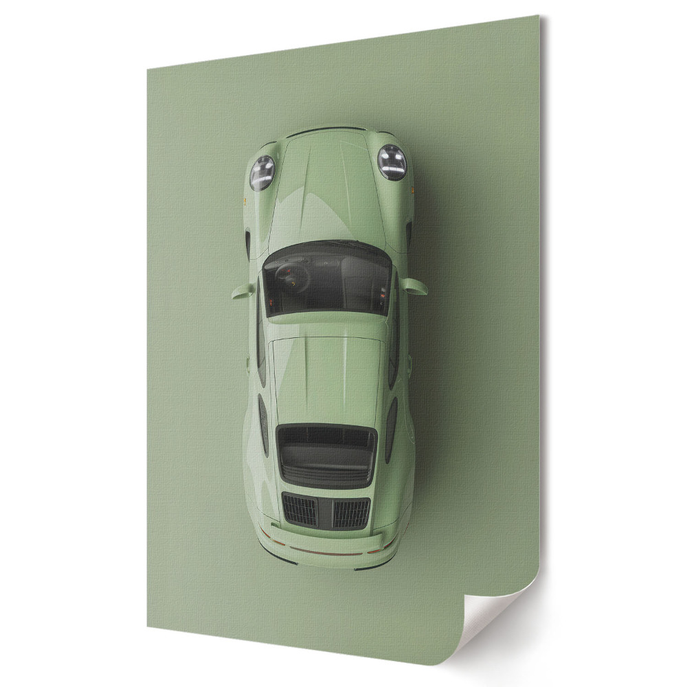 Poster decorativ O mașină sport verde elegantă, văzută de sus