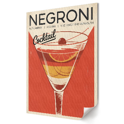 Grafică murală pe pânză Un cocktail Negroni clasic retro