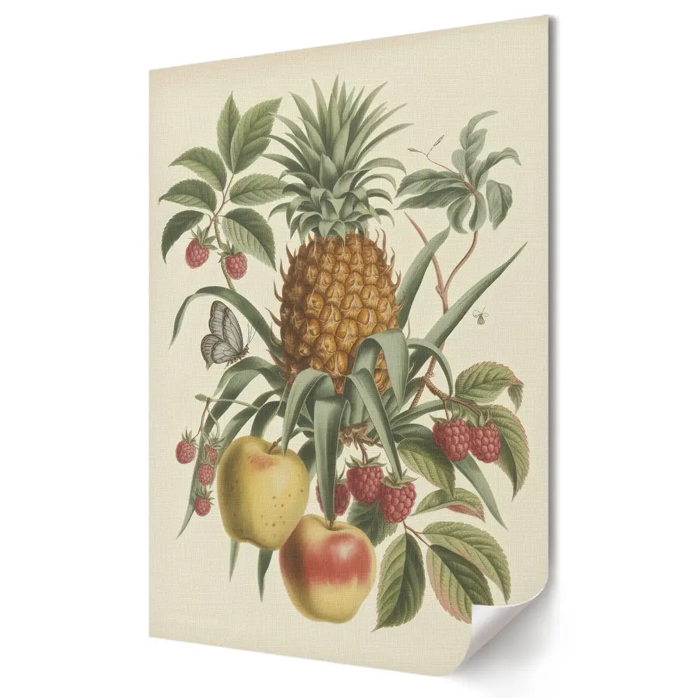 Poster decorativ cu compoziție de fructe tropicale și fructe de pădure