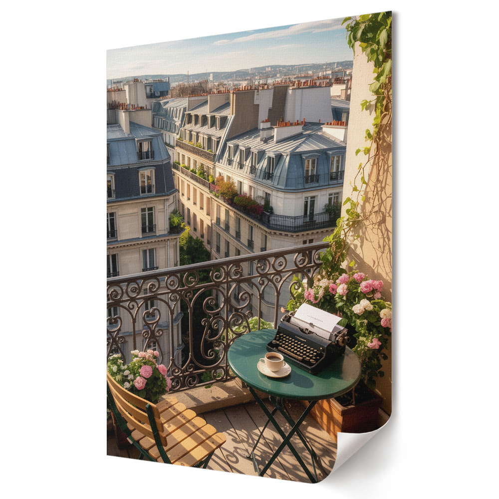 Grafică murală pe pânză Un balcon fermecător în inima Parisului