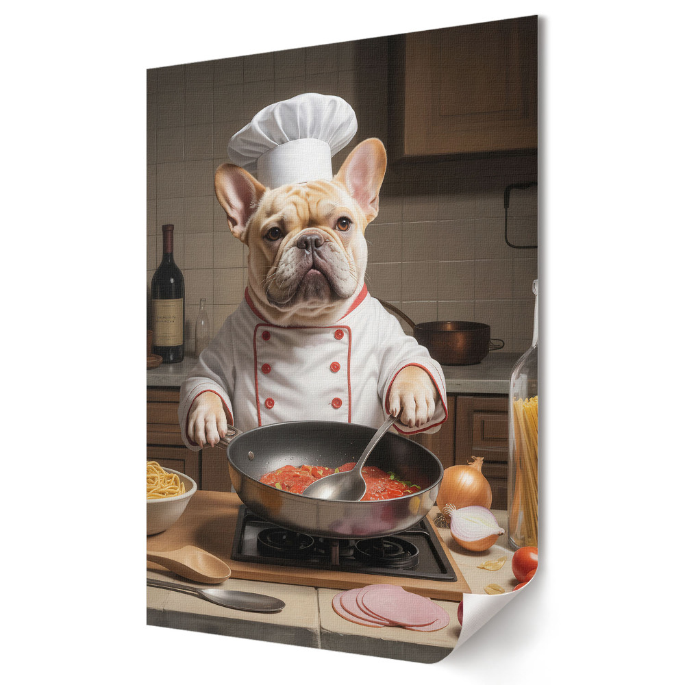 Grafică murală pe pânză Un maestru culinar sub deghizare de câine