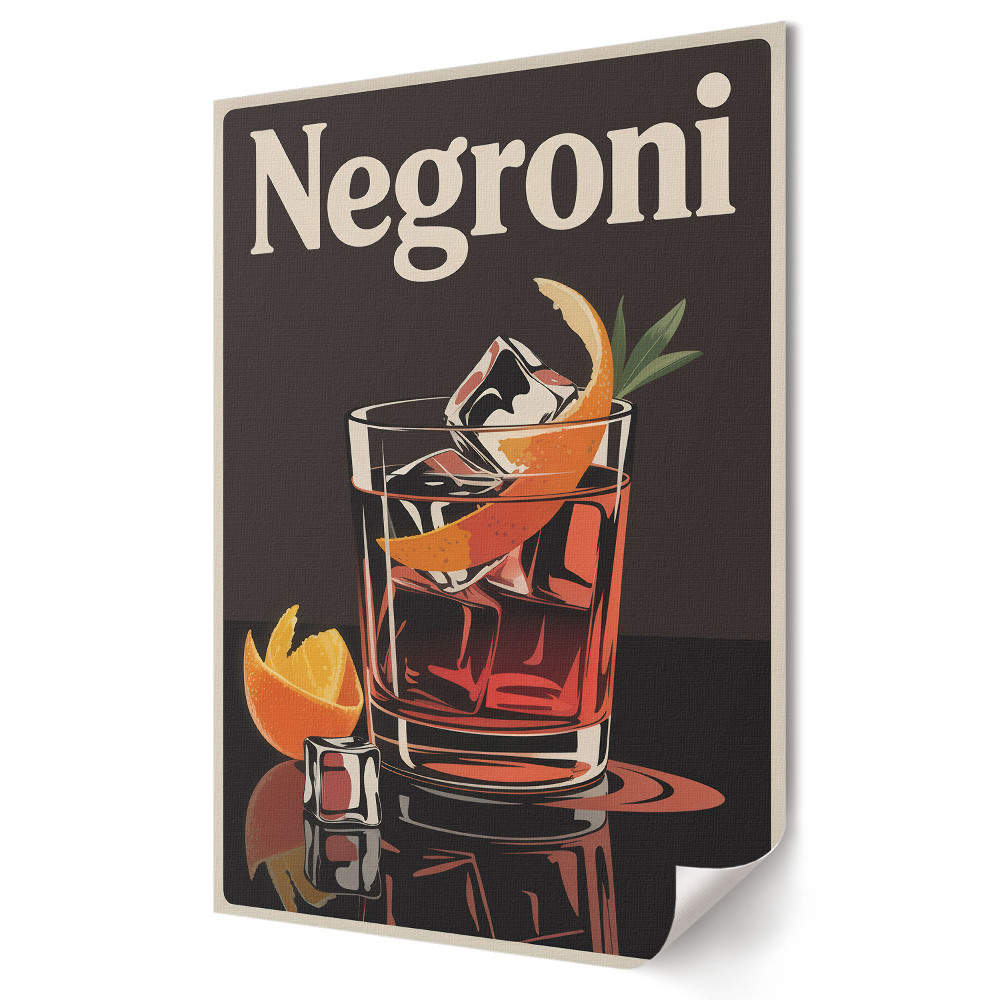 Poster decorativ Un cocktail Negroni clasic retro