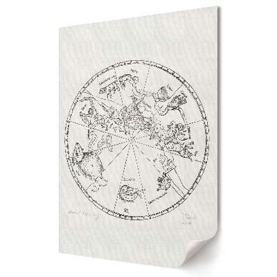 Poster decorativ Harta constelațiilor și a semnelor zodiacale