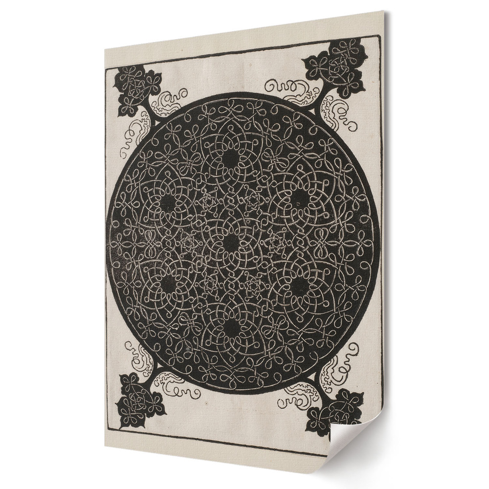 Grafică murală pe pânză Model elegant de mandală pe material textil