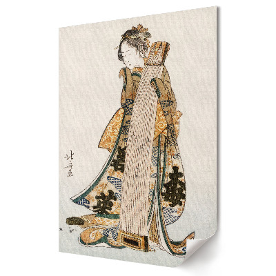 Poster de perete Artist tradițional japonez cu un instrument