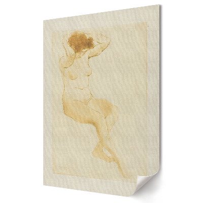Grafică murală pe pânză Siluetă feminină în nuanțe delicate