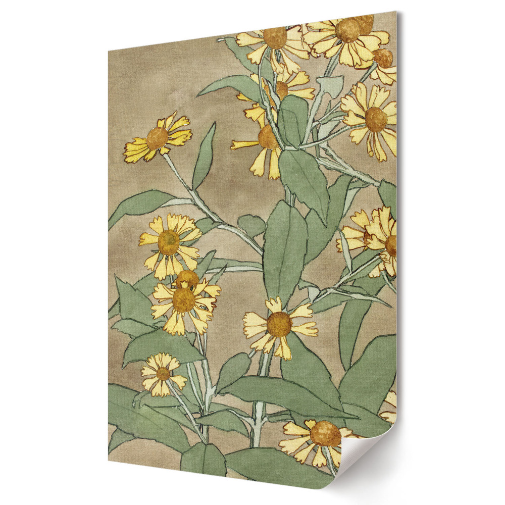 Poster decorativ Flori în nuanțe delicate de verde