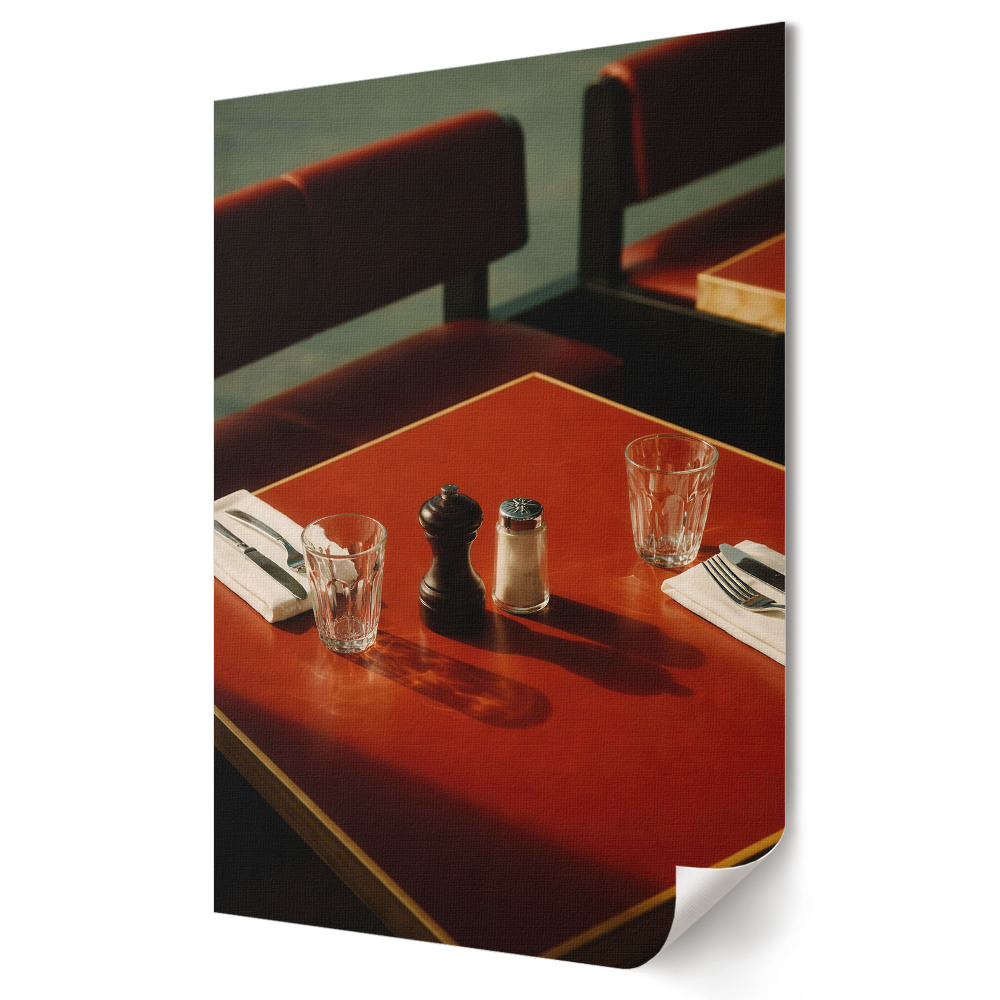 Grafică murală pe pânză Interiorul restaurantului atmosferic cu detalii