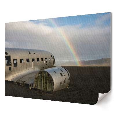 Tablou canvas modern Un avion distrus sub un curcubeu