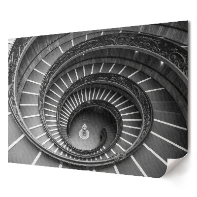 Poster stilat pentru living În scara în spirală în monocrom