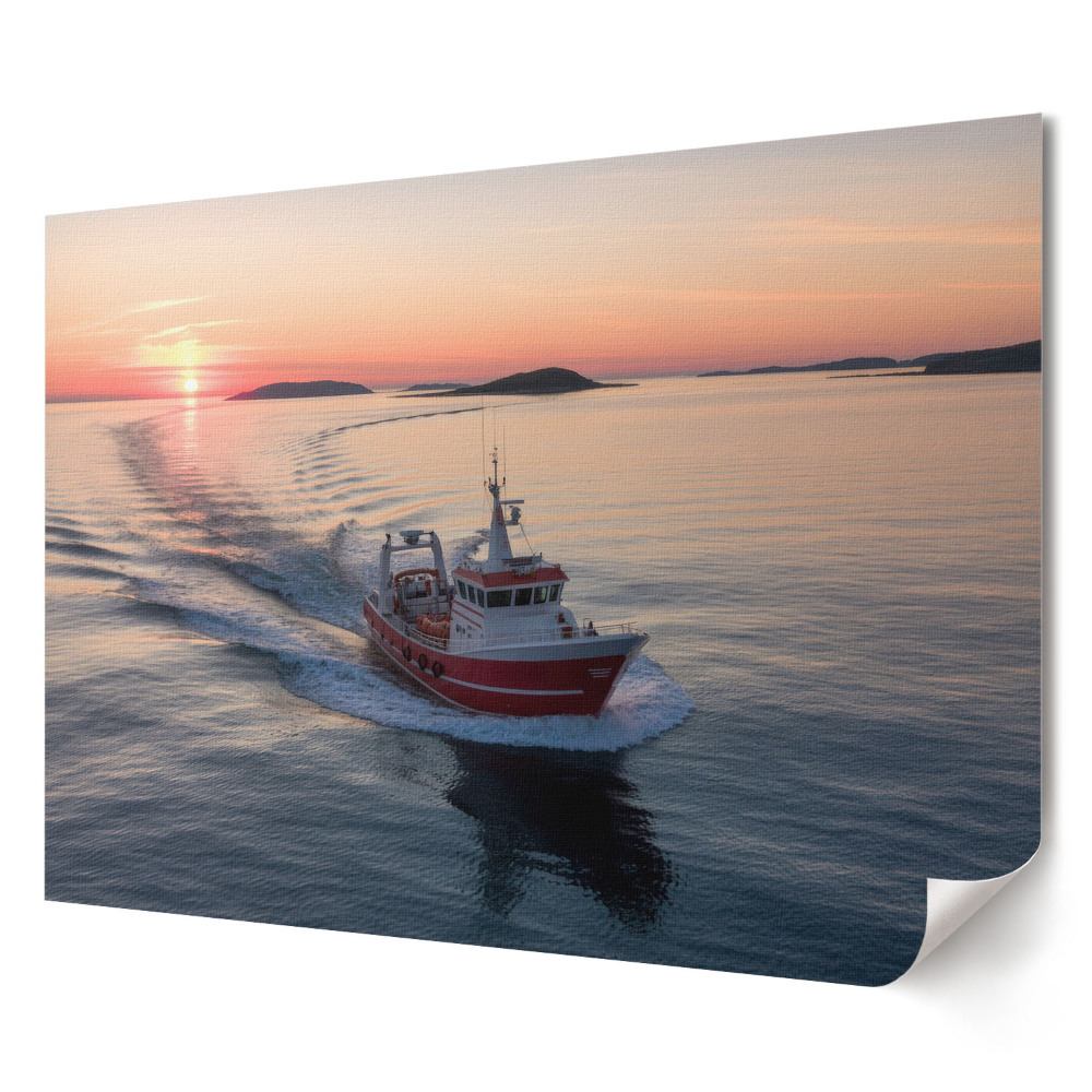 Poster stilat pentru living Apus de soare peste marea calmă