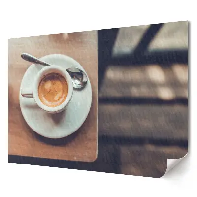 Poster decorativ pentru living Cafea de dimineață pe o masă de lemn