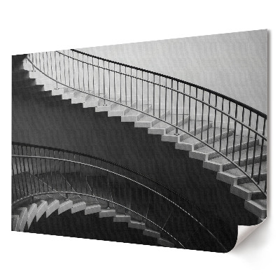 Poster stilat pentru living Eleganța unei scări în spirală monocrome