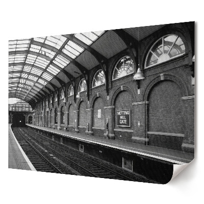 Poster de perete elegant Stația de metrou Notting Hill Gate în alb și negru