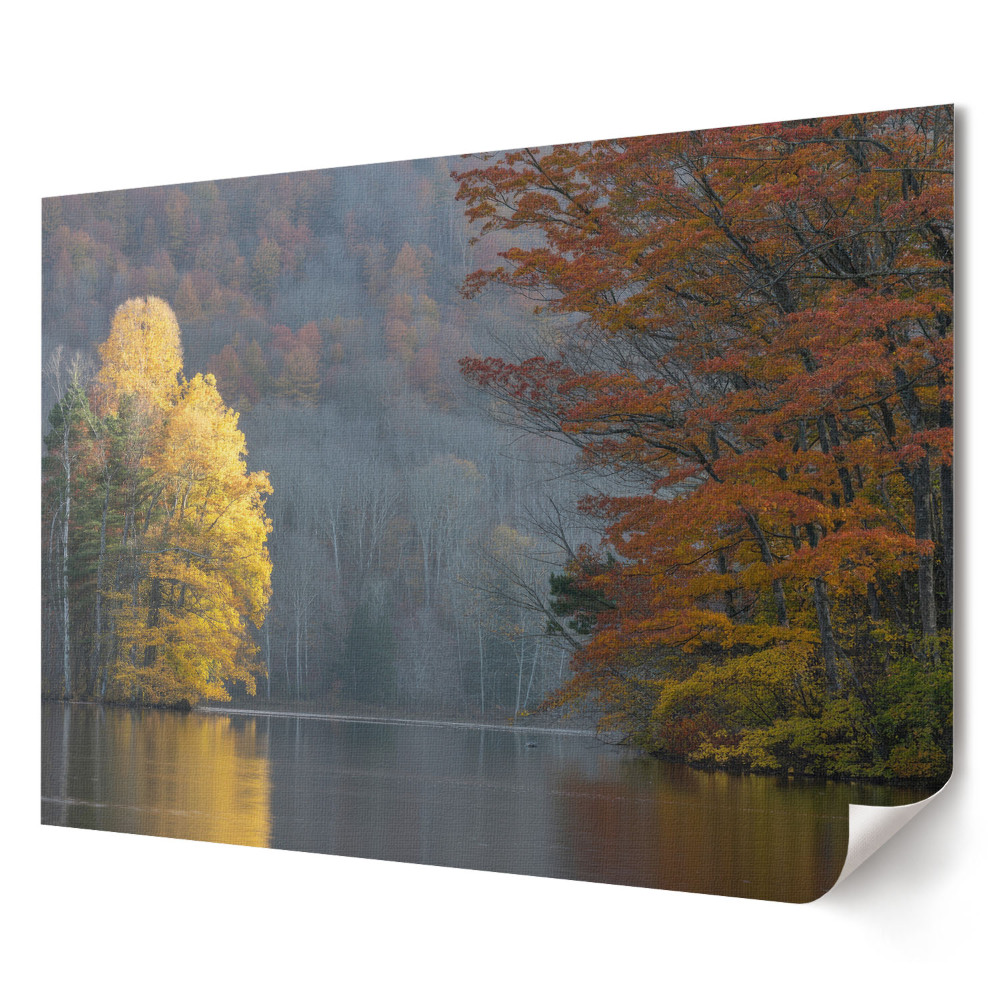 Poster stilat pentru living Toamna la lacul liniștit