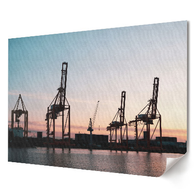 Poster stilat pentru living Macarale portuare la apus