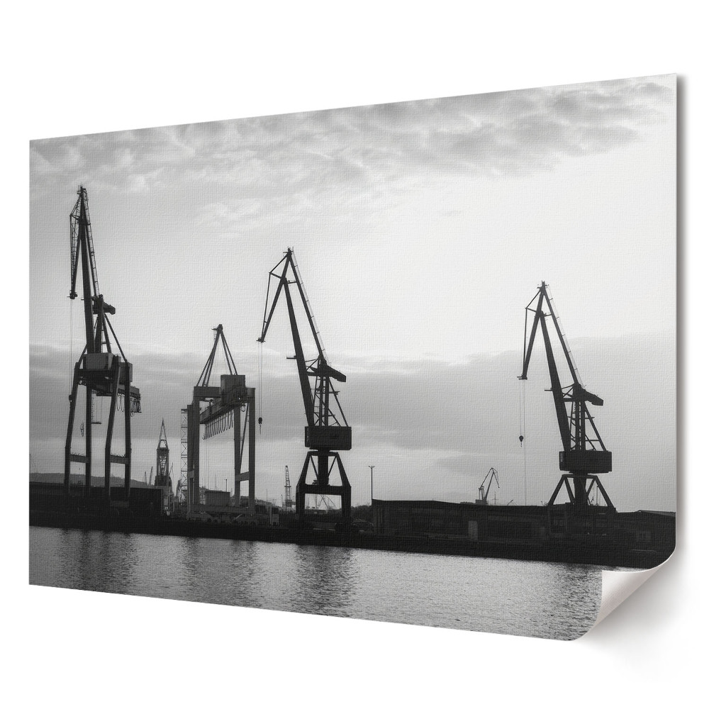 Tablou canvas modern Macarale portuare în alb și negru