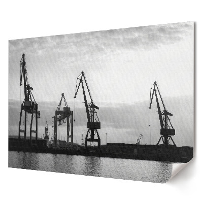 Tablou canvas modern Macarale portuare în alb și negru