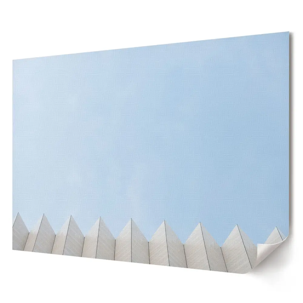 Poster decorativ pentru living cu arhitectură modernă sub cer albastru