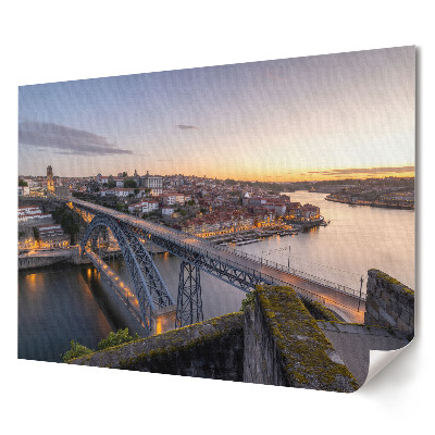 Tablou canvas modern Apus de soare peste râu în Porto
