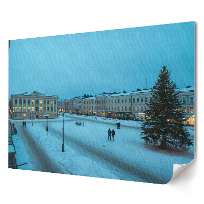 Poster de perete elegant Peisaj urban de iarnă la amurg