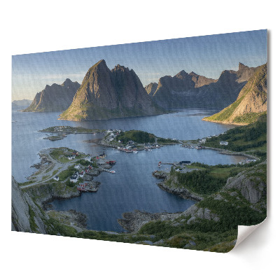 Poster stilat pentru living Vedere pitorească a fiordurilor din Norvegia