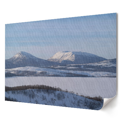 Poster de perete elegant Peisaj montan de iarnă cu un lac