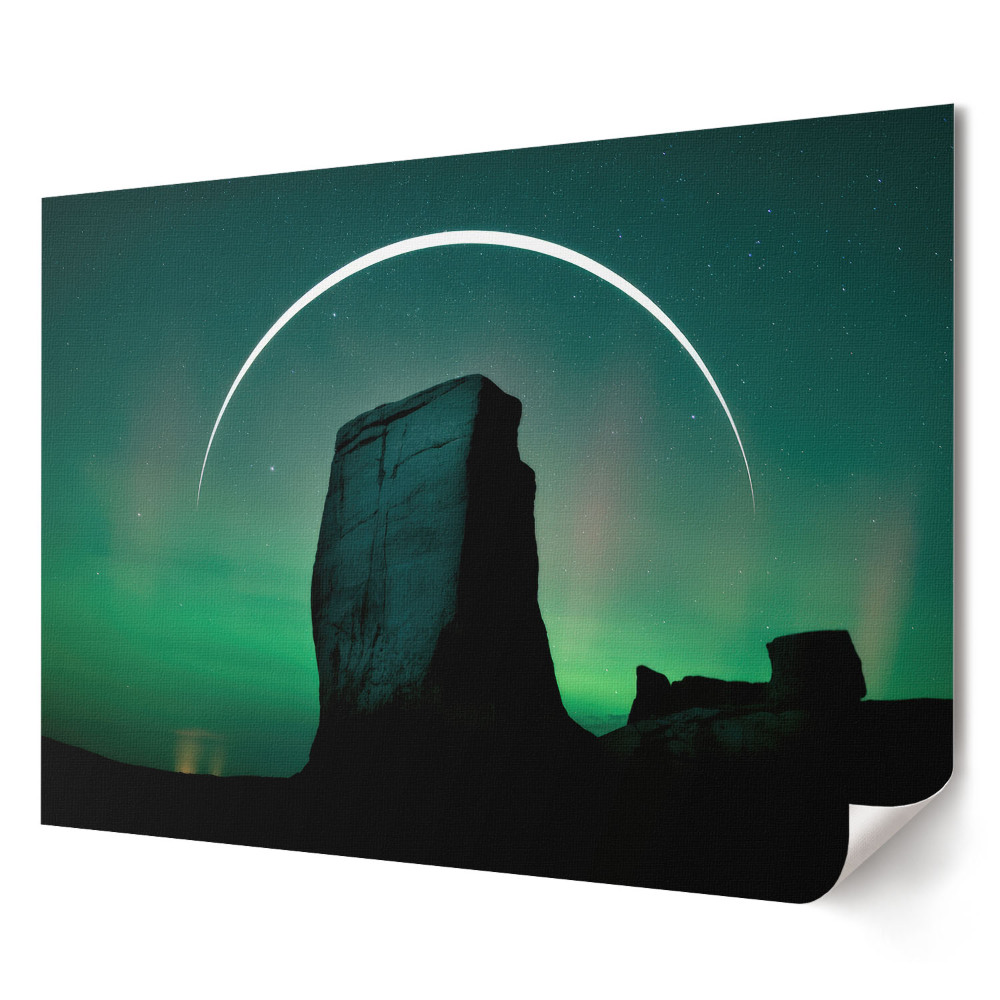 Poster stilat pentru living Noapte verde sub arcada misterioasă